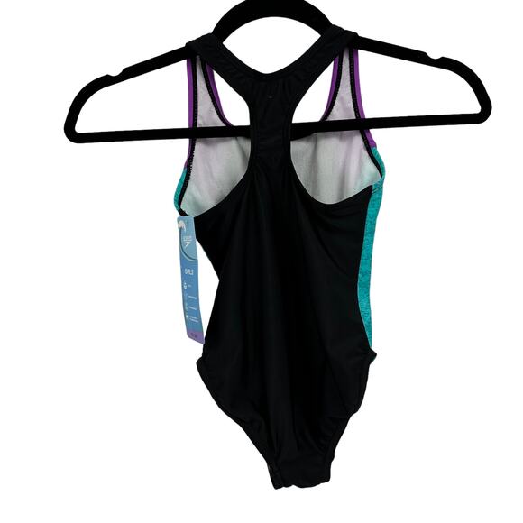 NWT Speedo Girls One Piece Swimsuit XS 5/6 Poolcore Summer Swimwear - Picture 4 of 5